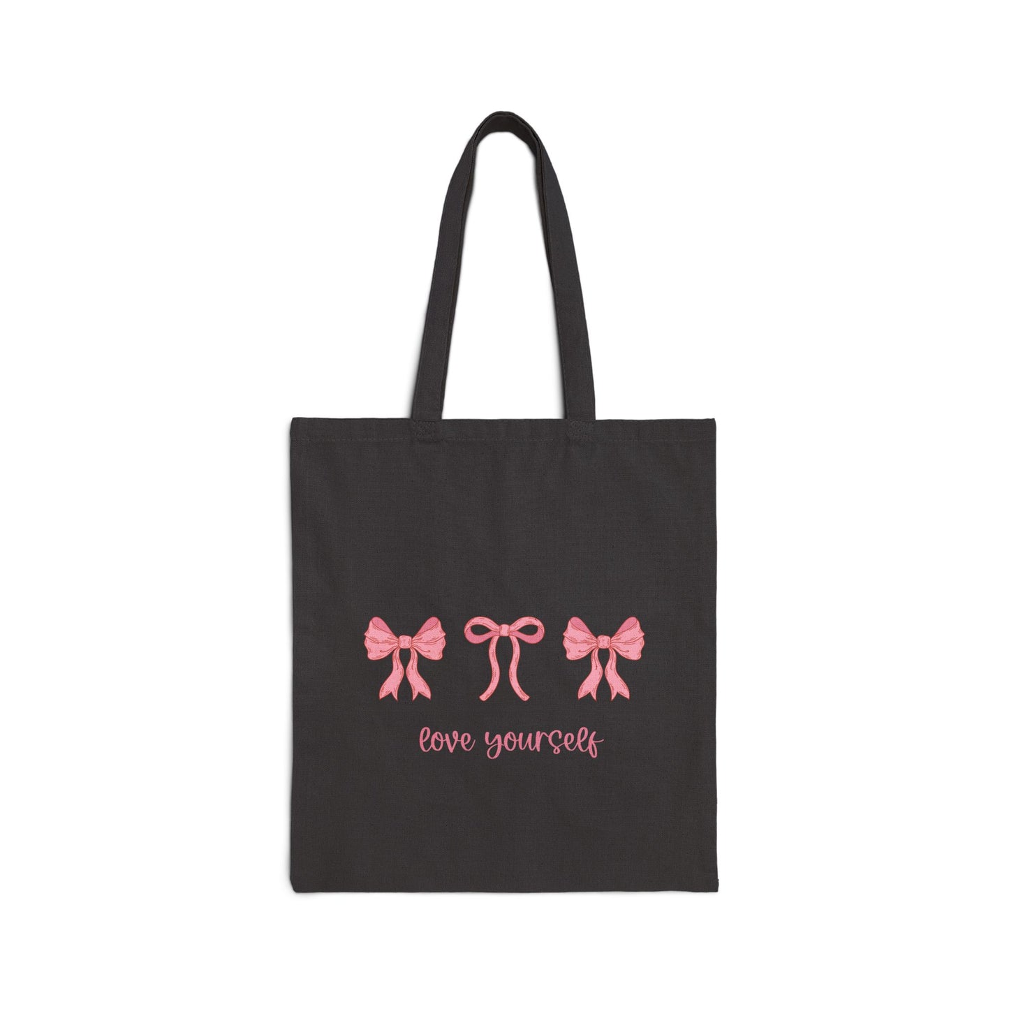 Love yourself Coquette pink bows Cotton Canvas Tote Bag