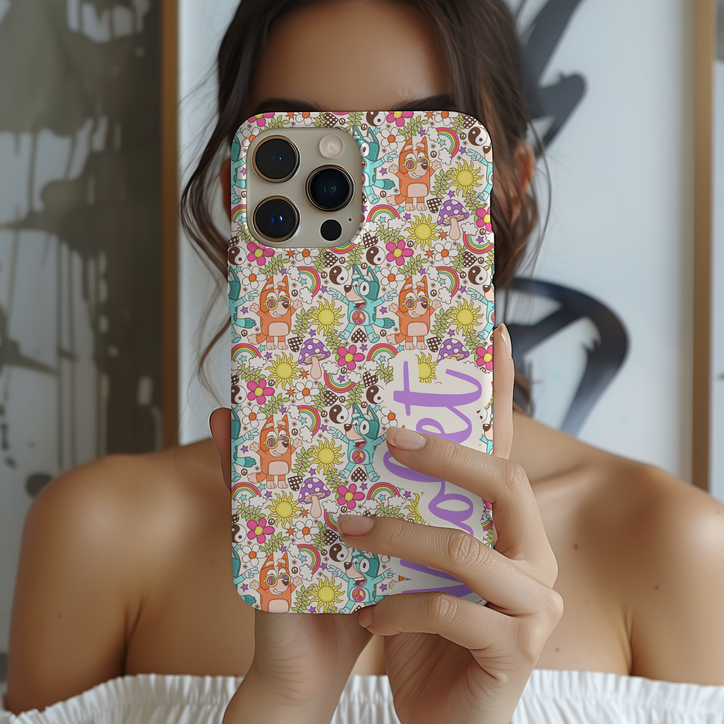Personalized Bluey Tough Phone Case for iPhone, Samsung and Google Phones