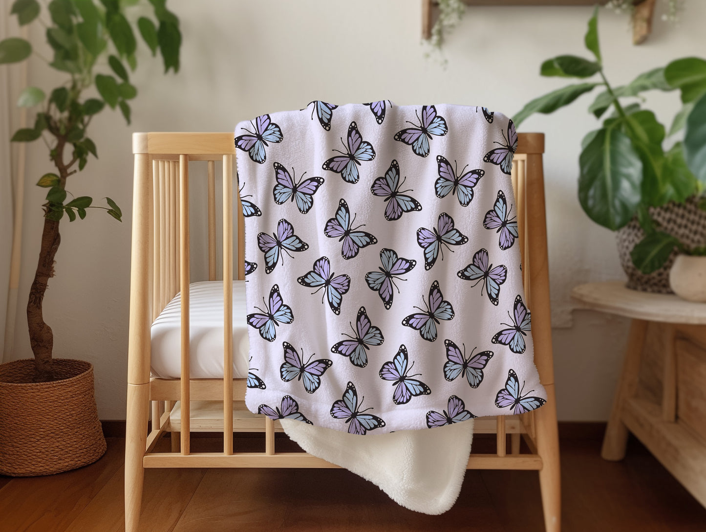 Personalized Butterfly Blanket Purple Boho