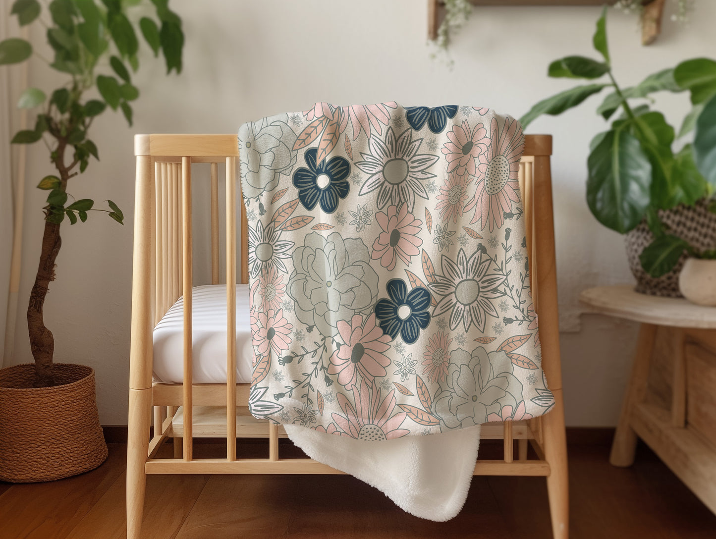 Personalized Floral Boho Blanket