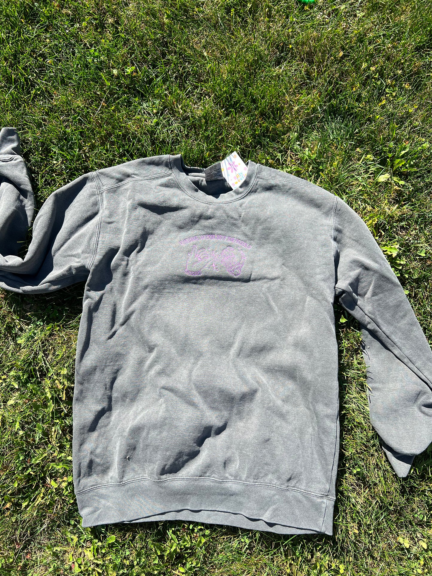 Vibin with my Demons Sweater Embroidered