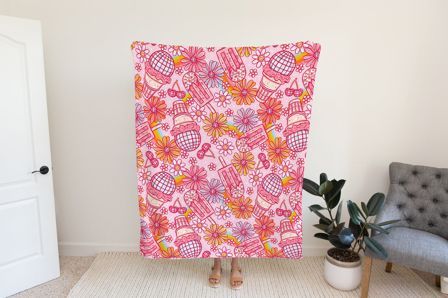 Personalized Pink Groovy Blanket