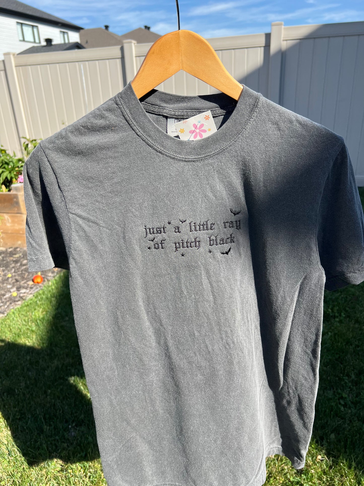 Just a Little Ray of Pitch Black Tshirt Embroidered