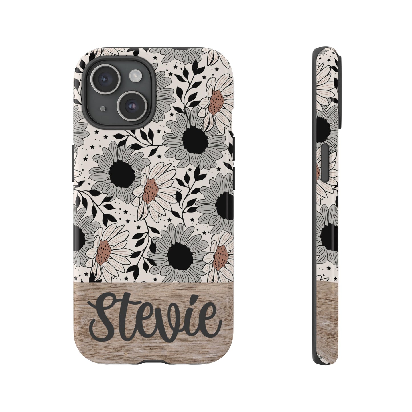 Personalized Floral Tough Phone Case for iPhone, Samsung and Google Phones