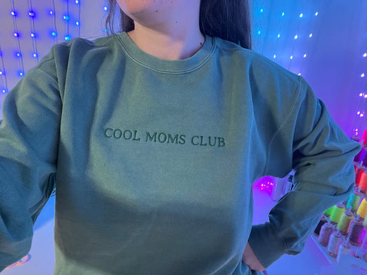 Cool Moms Club Embroidered Sweater Comfort Colors