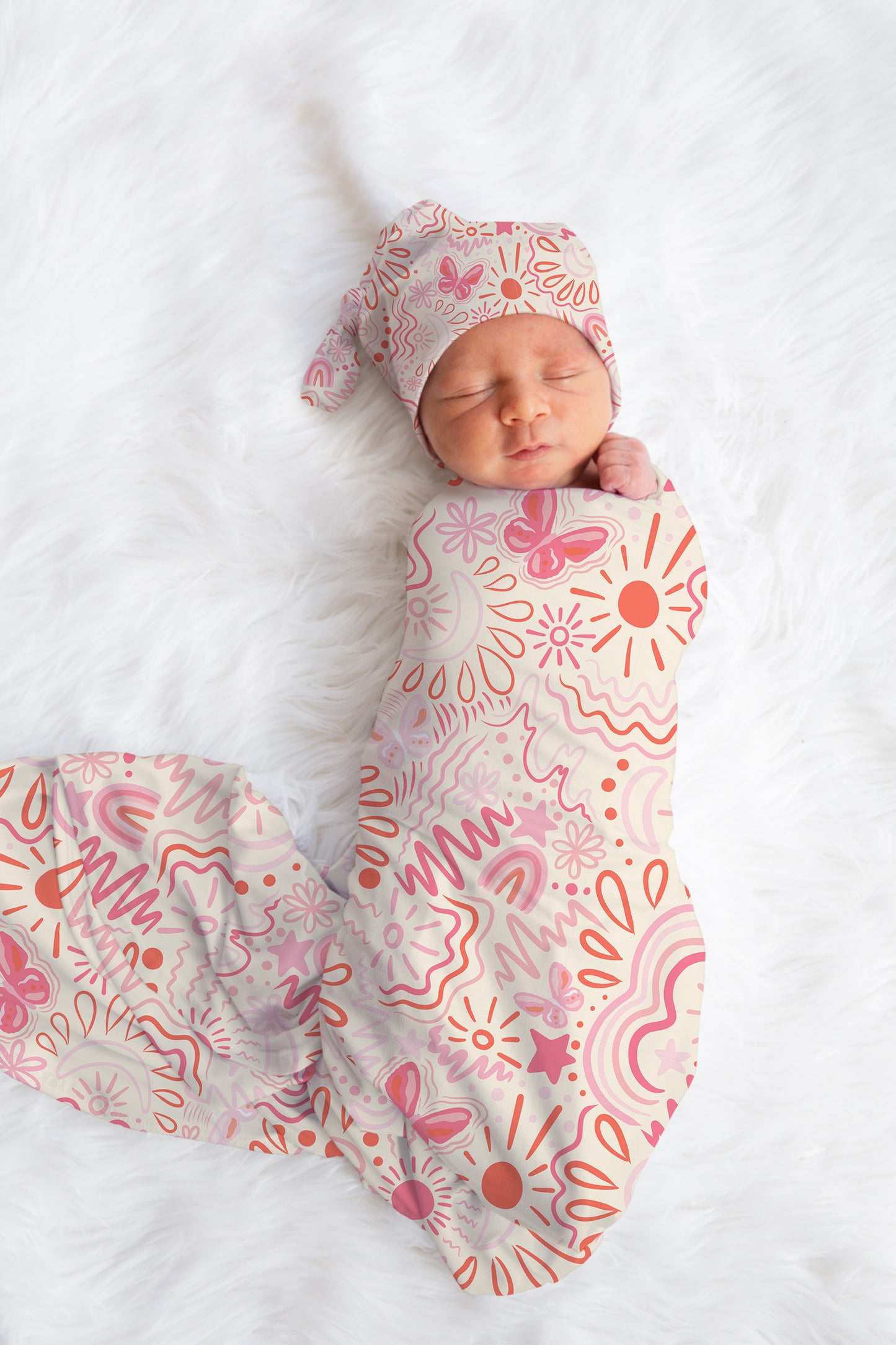 Personalized Pink Baby Swaddle Set