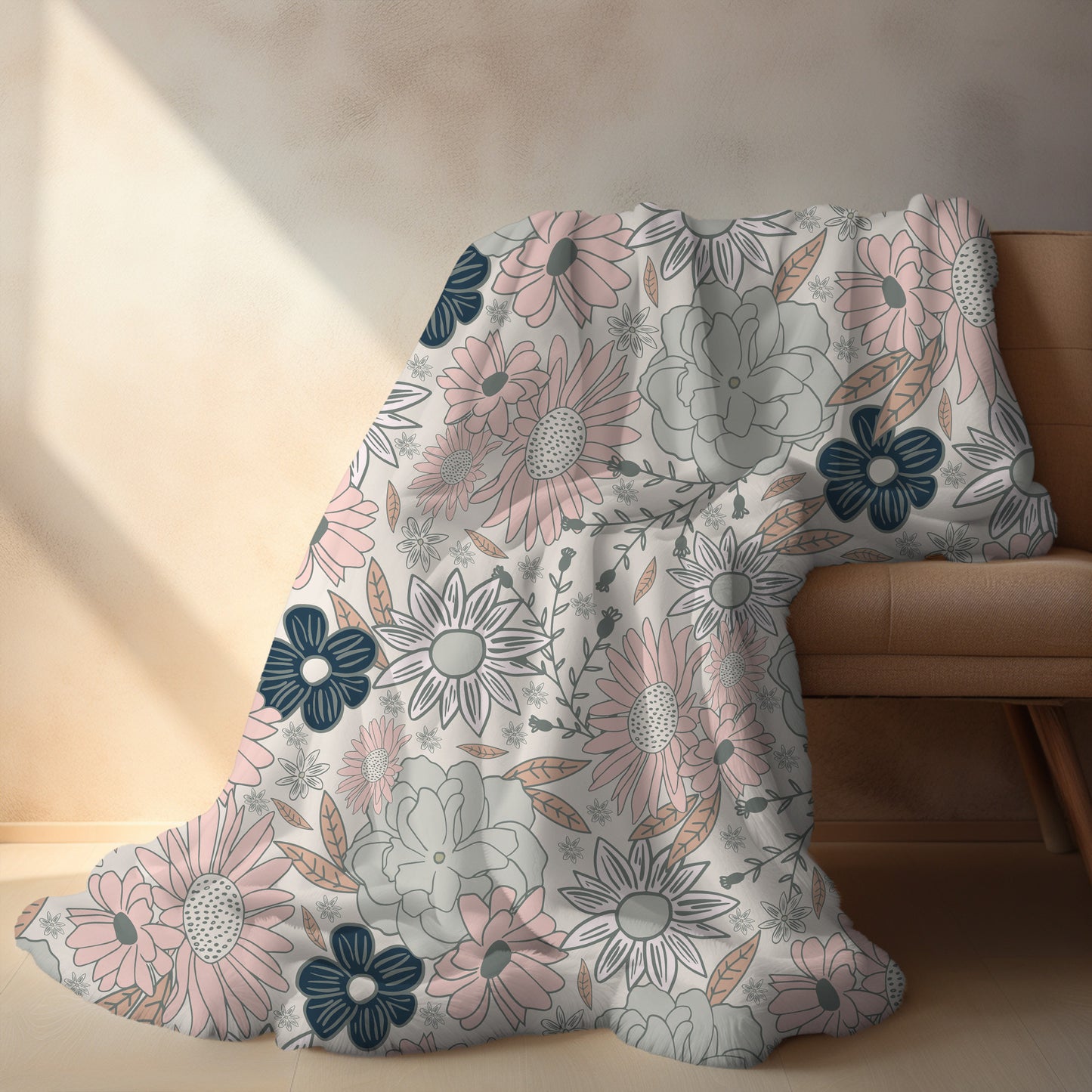 Personalized Floral Boho Blanket