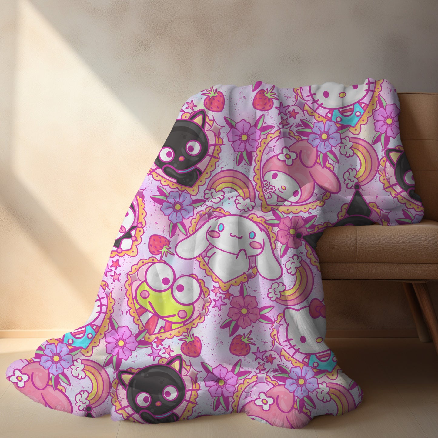 Personalized Pink Hello Kitty Sanrio Blanket