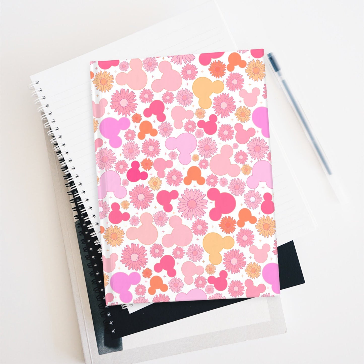Personalized Pink Disney Park Autograph Book, Magical Disney Autograph Book, minnie mouse Autograph book, floral disney autograph