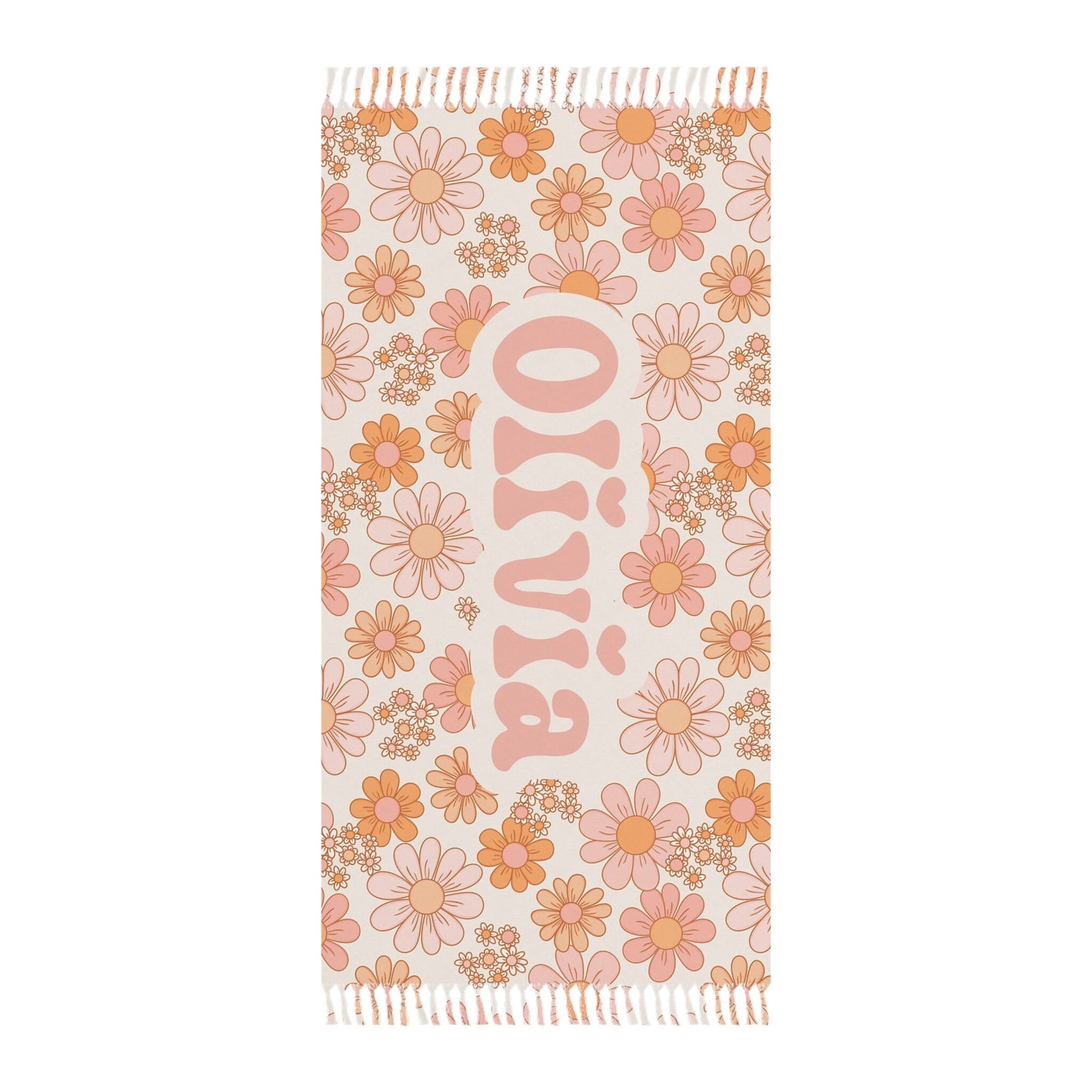 Personalized Pink Groovy Beach Towel