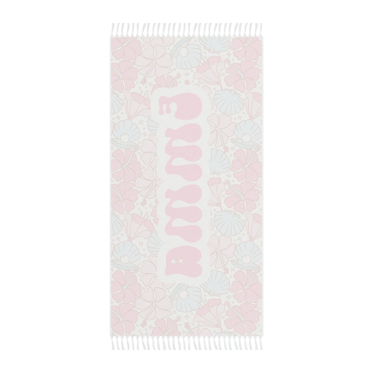 Personalized Pink and Blue Floral Beach towel