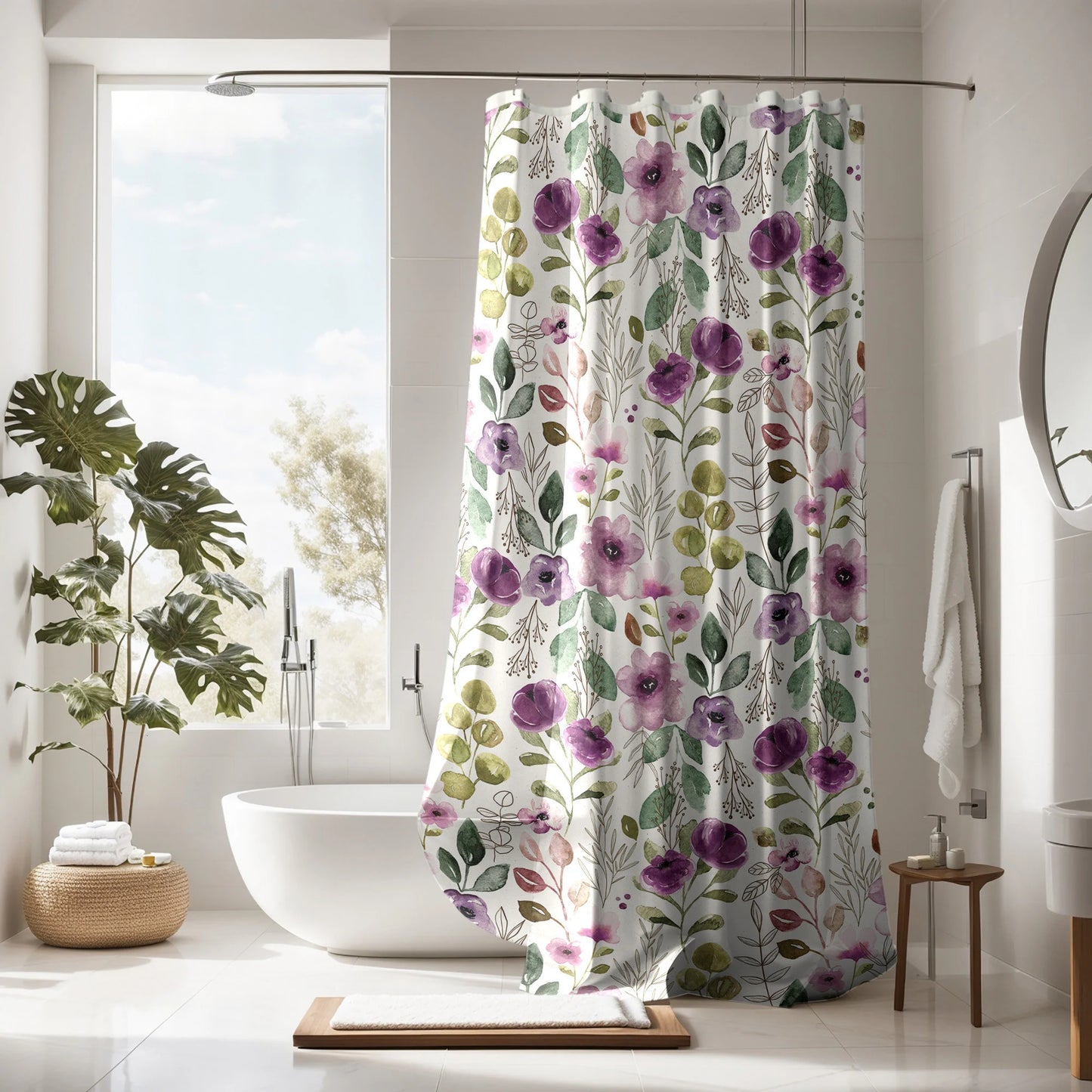 Personalized Floral Vintage Shower Curtain