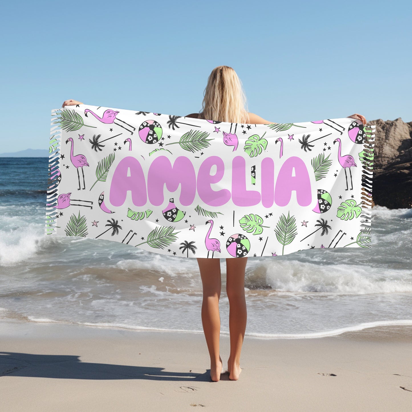 Personalized Beach towel, Custom beach towel gift