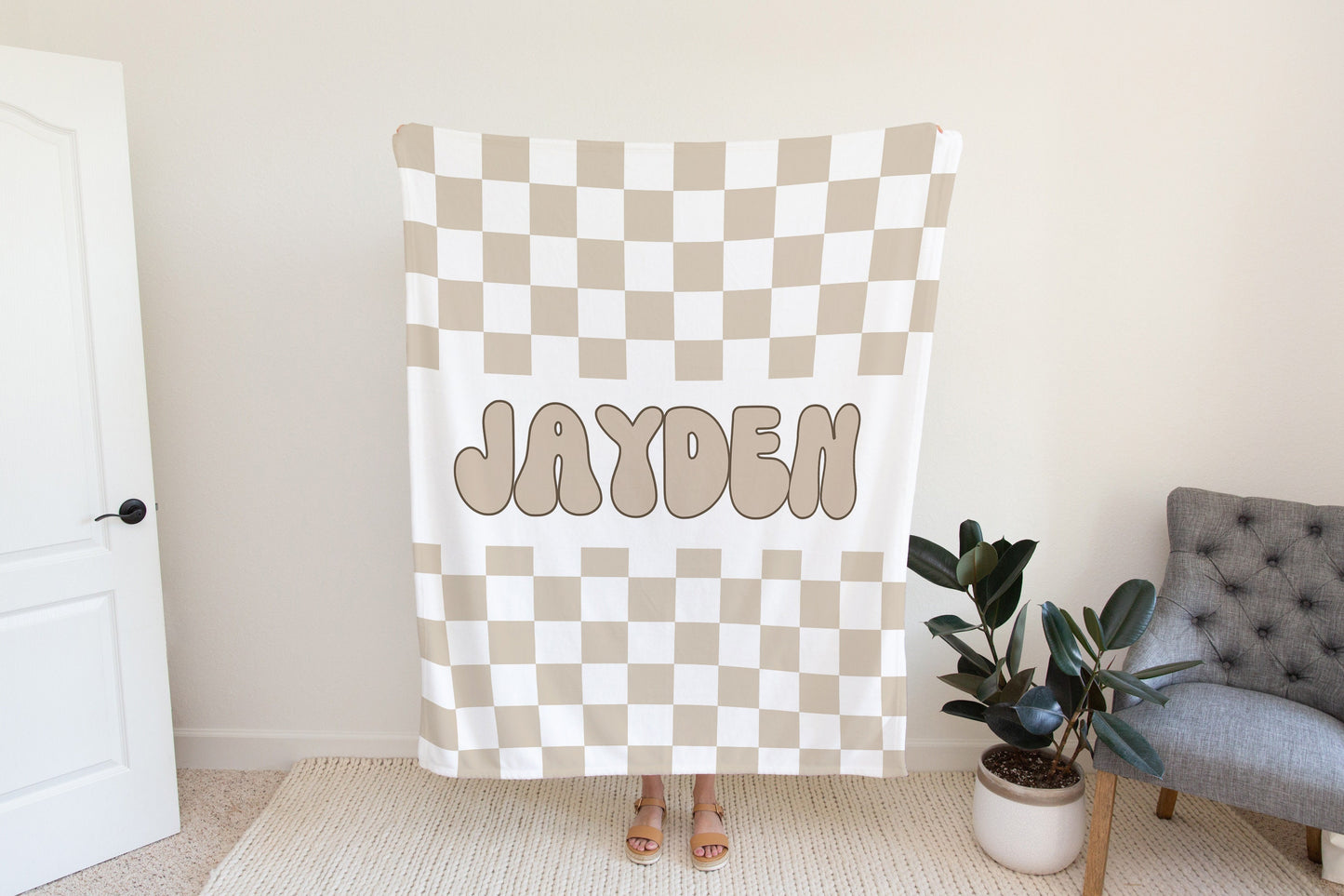 Personalized Checkered Blanket