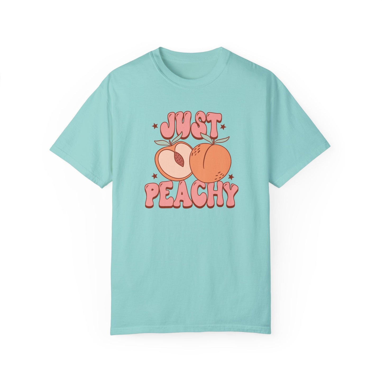 Just peachy comfort Colors t-shirt, Summer Shirts, Cute Womens Shirt, Retro Summer Shirt, Gifts For Peach Lovers, Summer Vibes Shirt