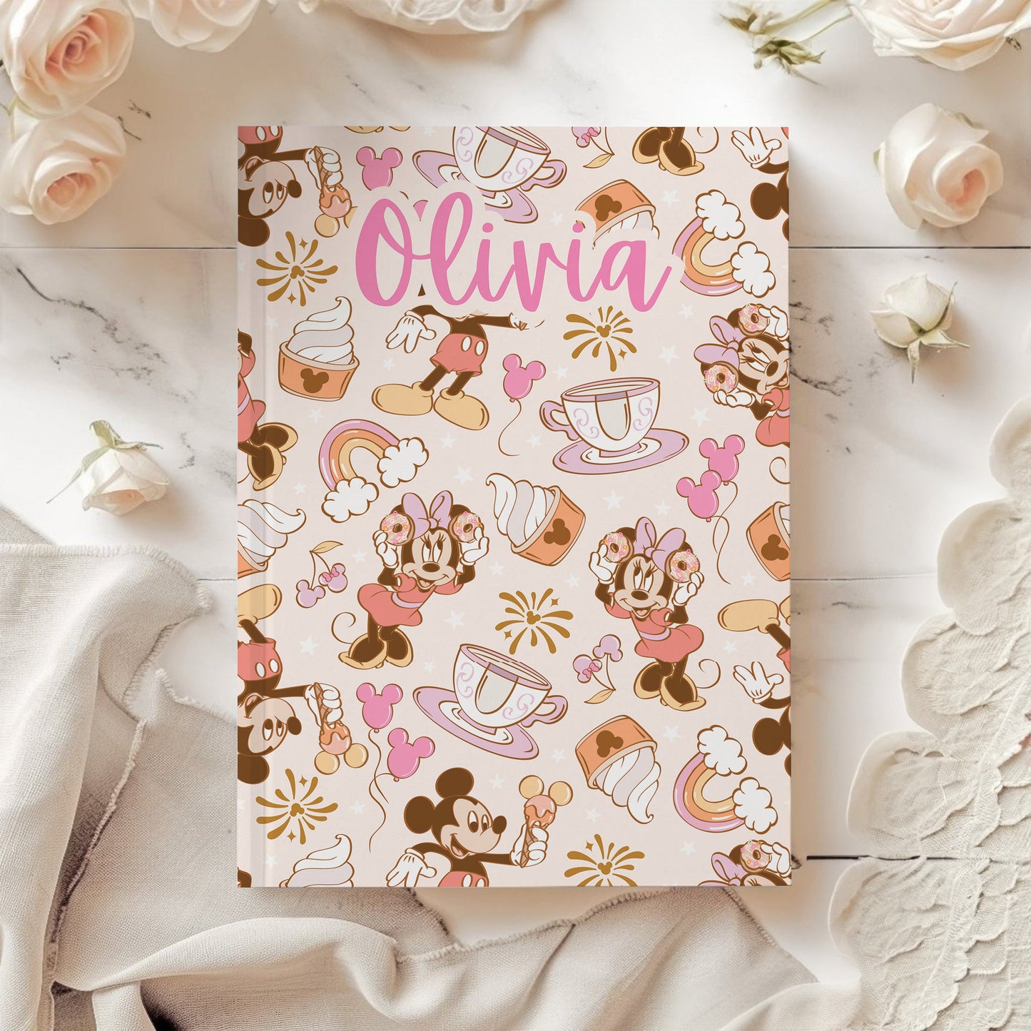 Personalized Disney Park Autograph Book, Magical Disney Autograph Book, Magic Kingdom Park, Pink micky and minnie mouse Autograph book