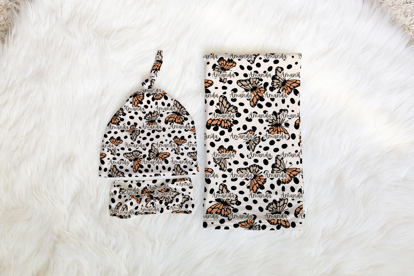 Personalized Butterfly Swaddle Set