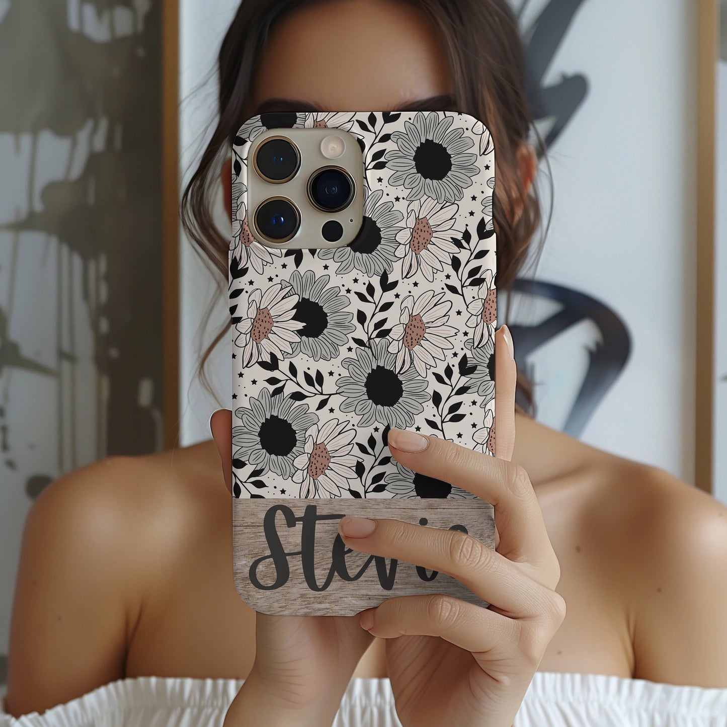 Personalized Floral Tough Phone Case for iPhone, Samsung and Google Phones