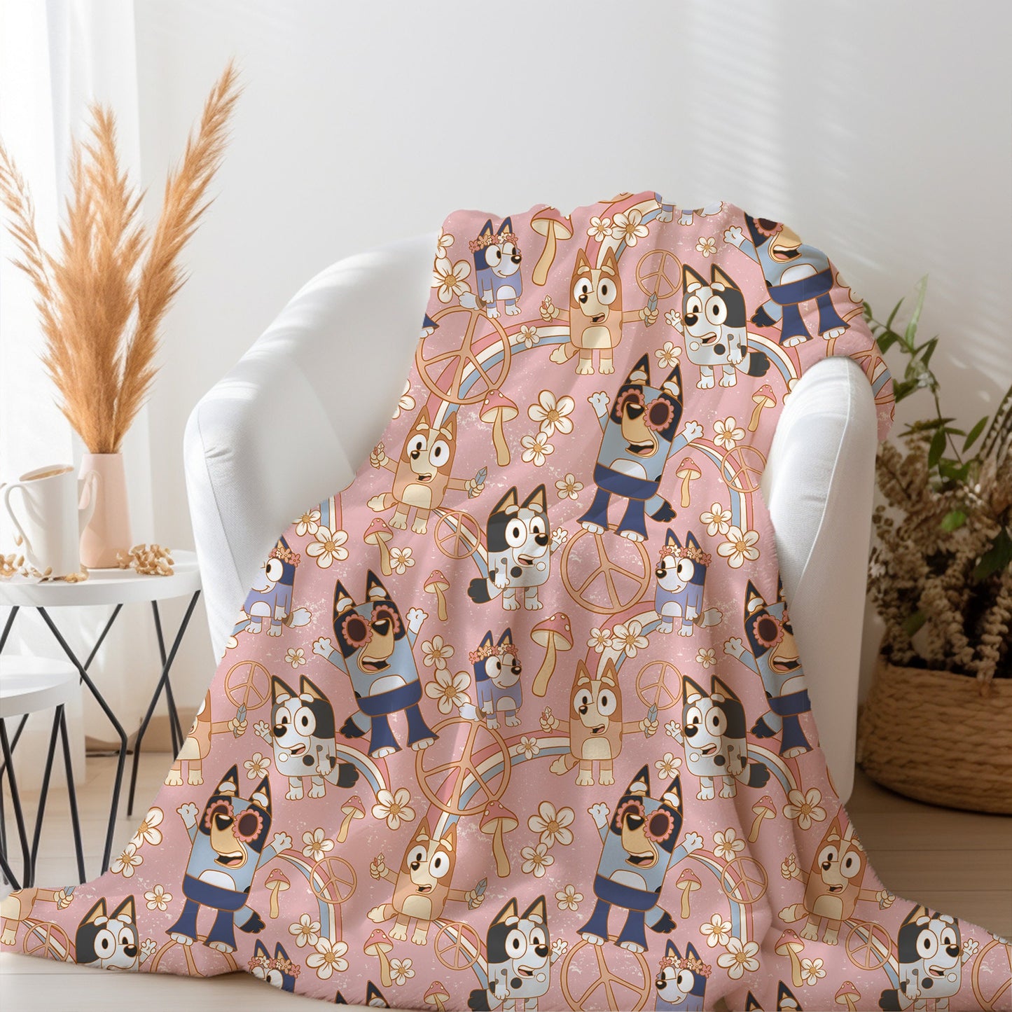 Personalized Groovy Bluey Blanket