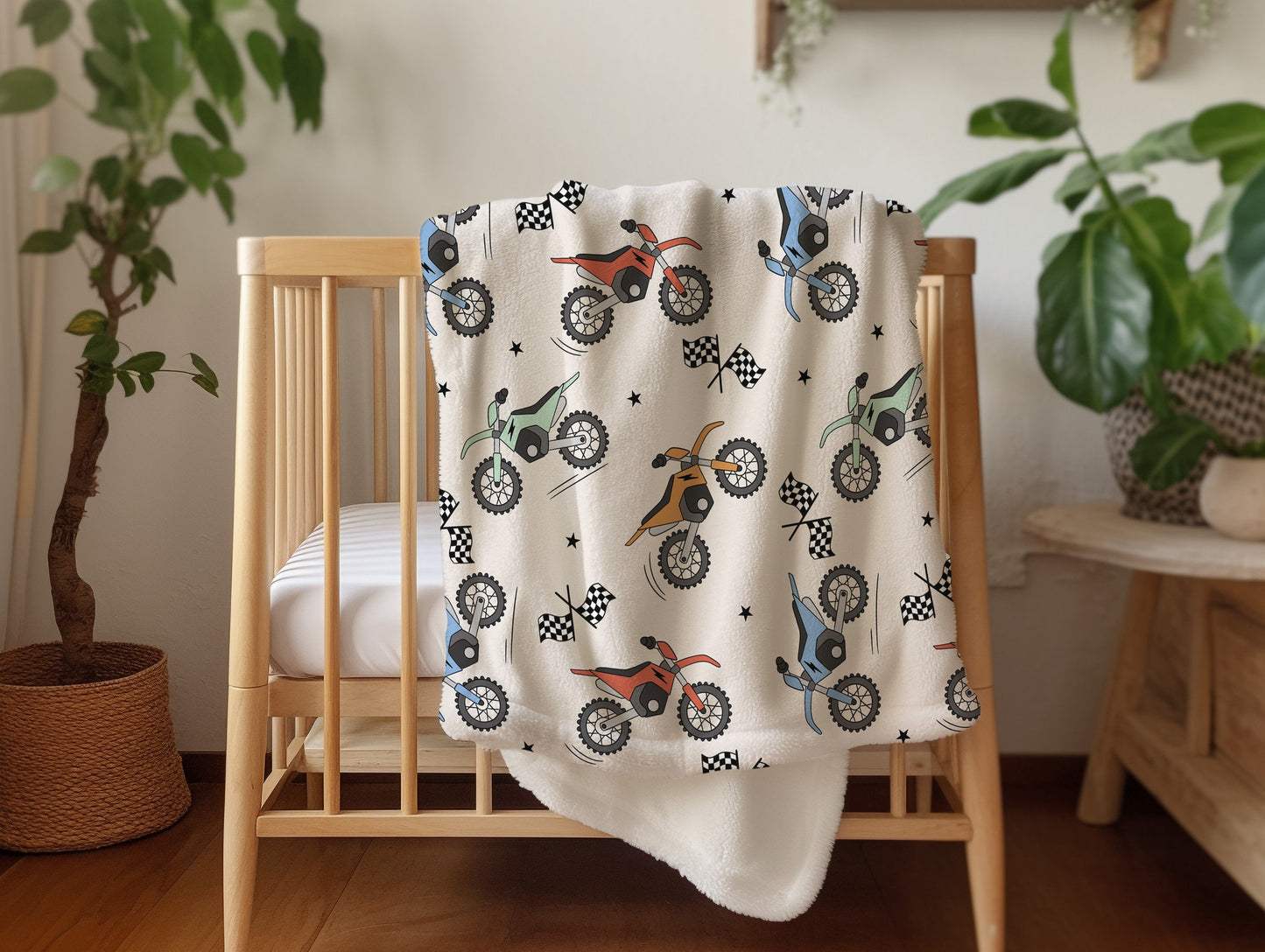 Personalized Blanket for Boys Dirt Bike