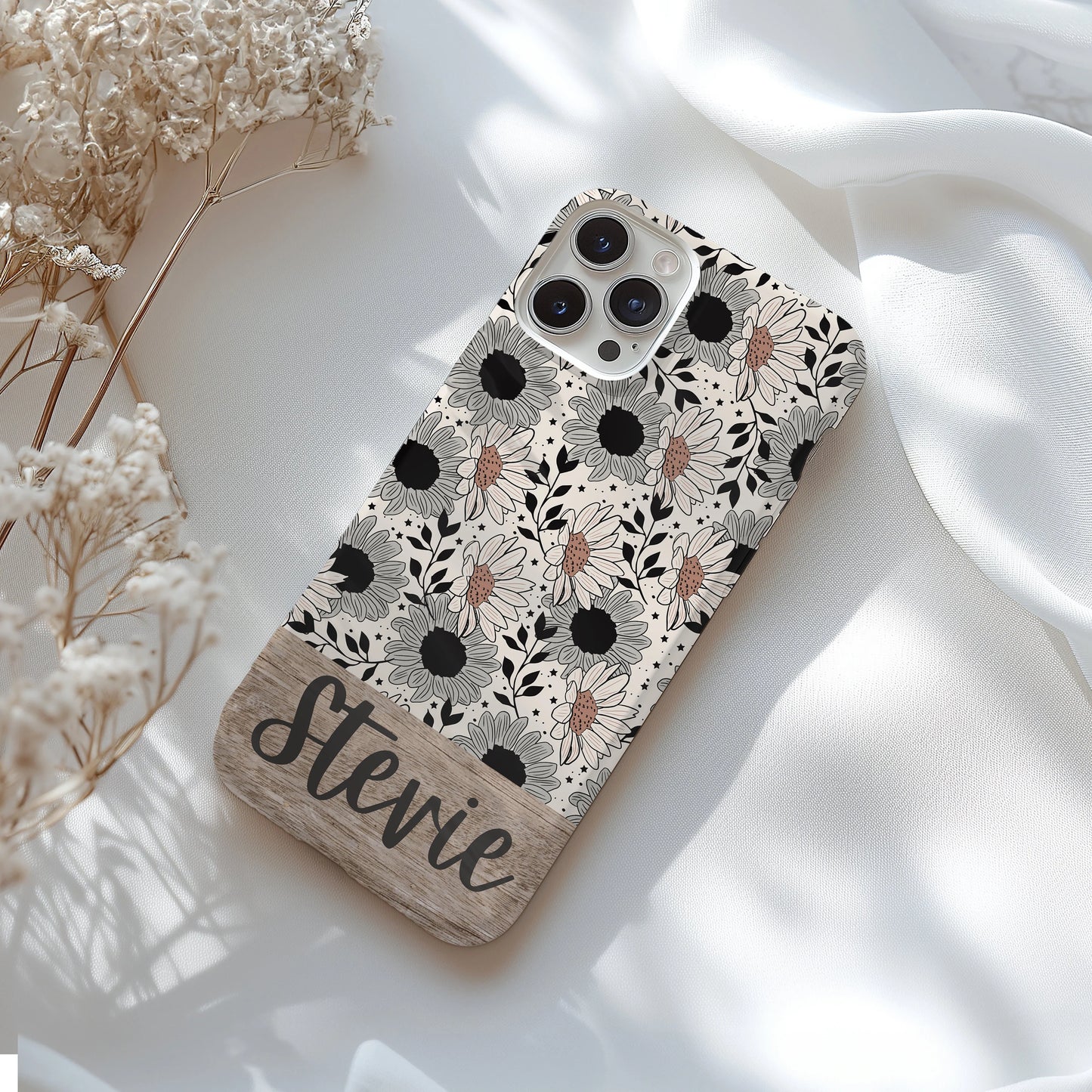 Personalized Floral Tough Phone Case for iPhone, Samsung and Google Phones