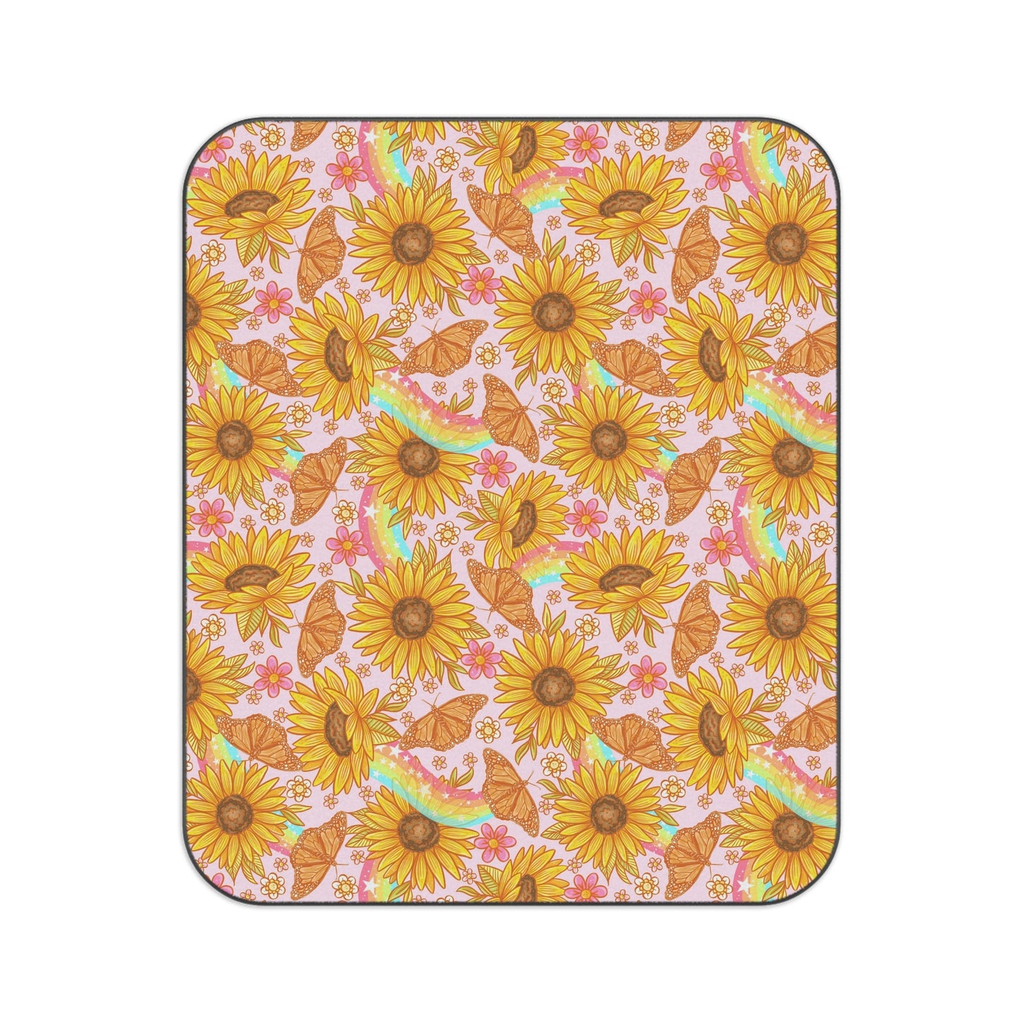 Personalized Yellow Floral Picnic Blanket Waterproof
