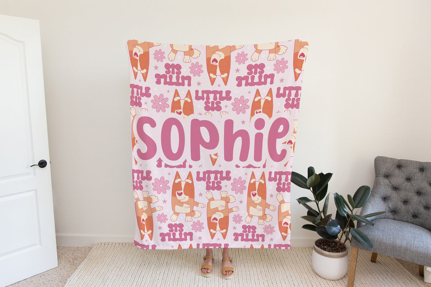 Personalized Little Sis Bingo Blanket