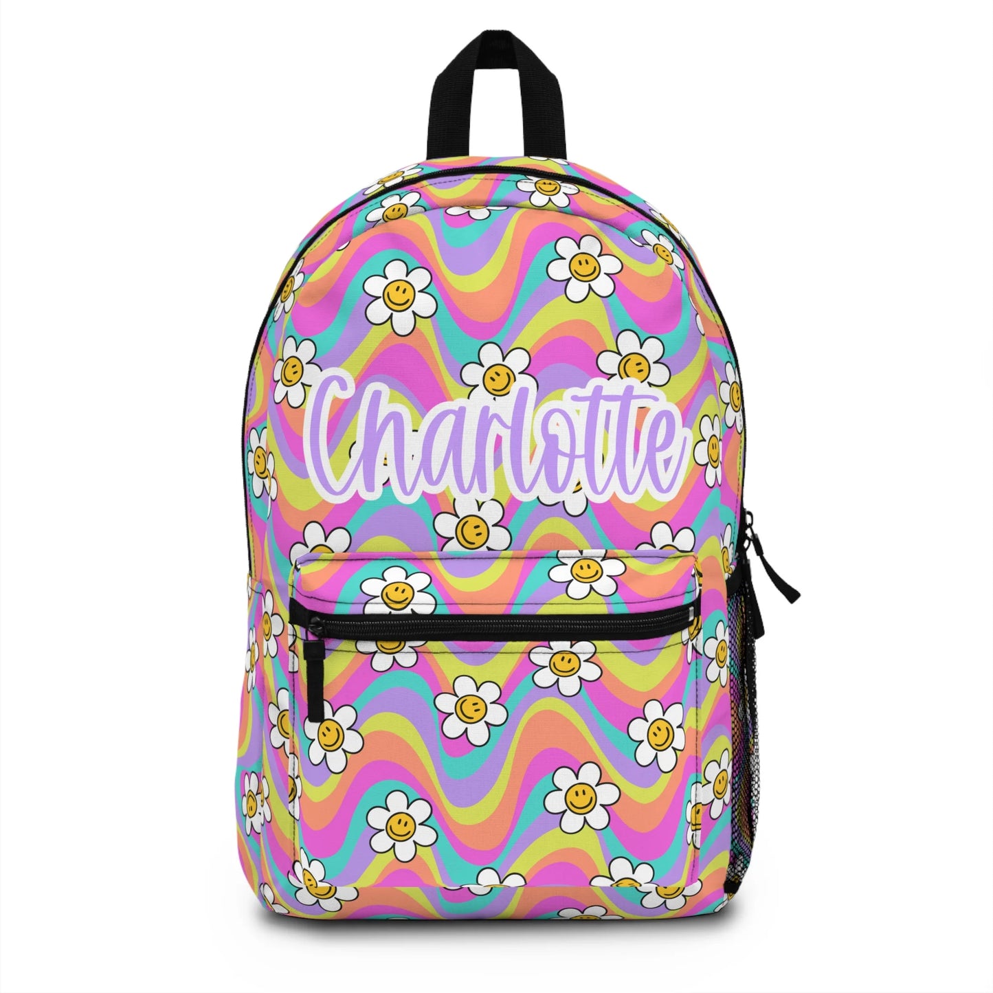 Personalized Backpack floral groovy, Back to school girls bag Kids toddler Backpack, Gifts for kids Girls Backpack, custom daycare bag