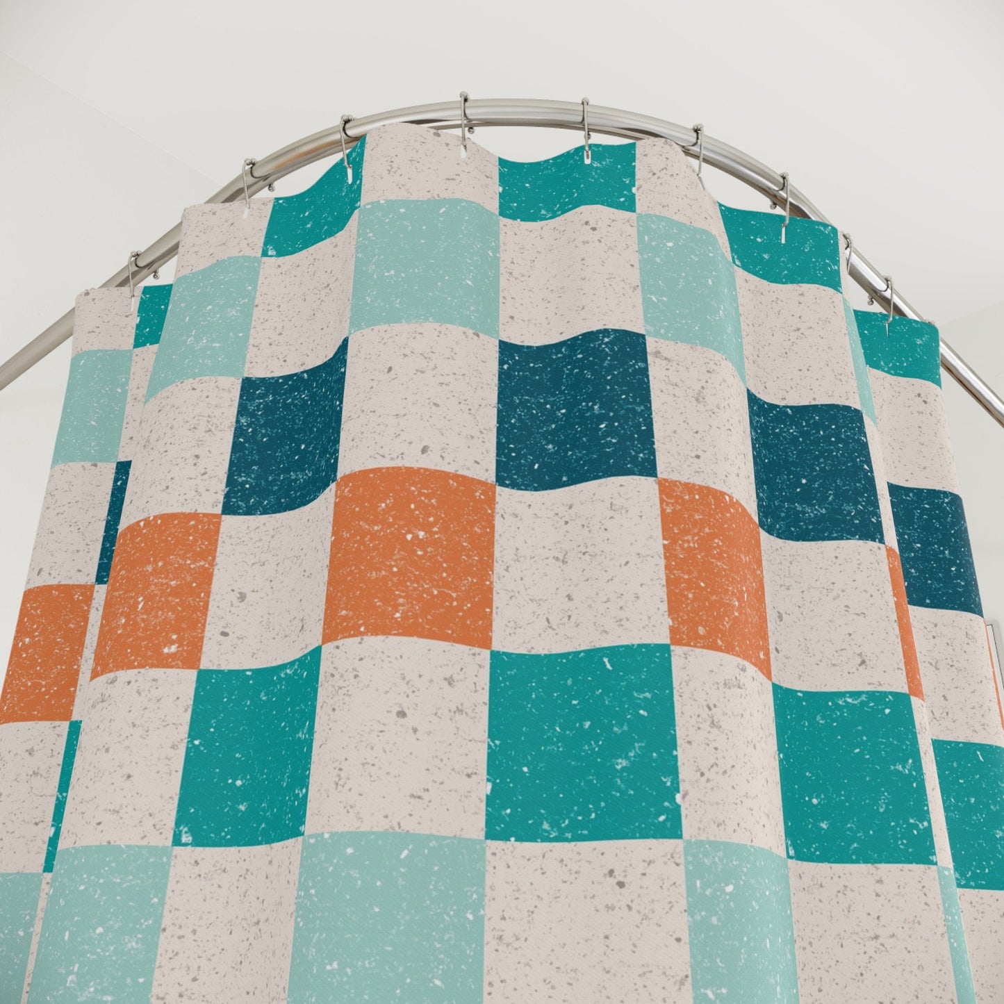 Checkered Shower Curtain Personalized boys, kids shower curtain retro, shower curtain boho, custom shower curtain, vintage shower curtain