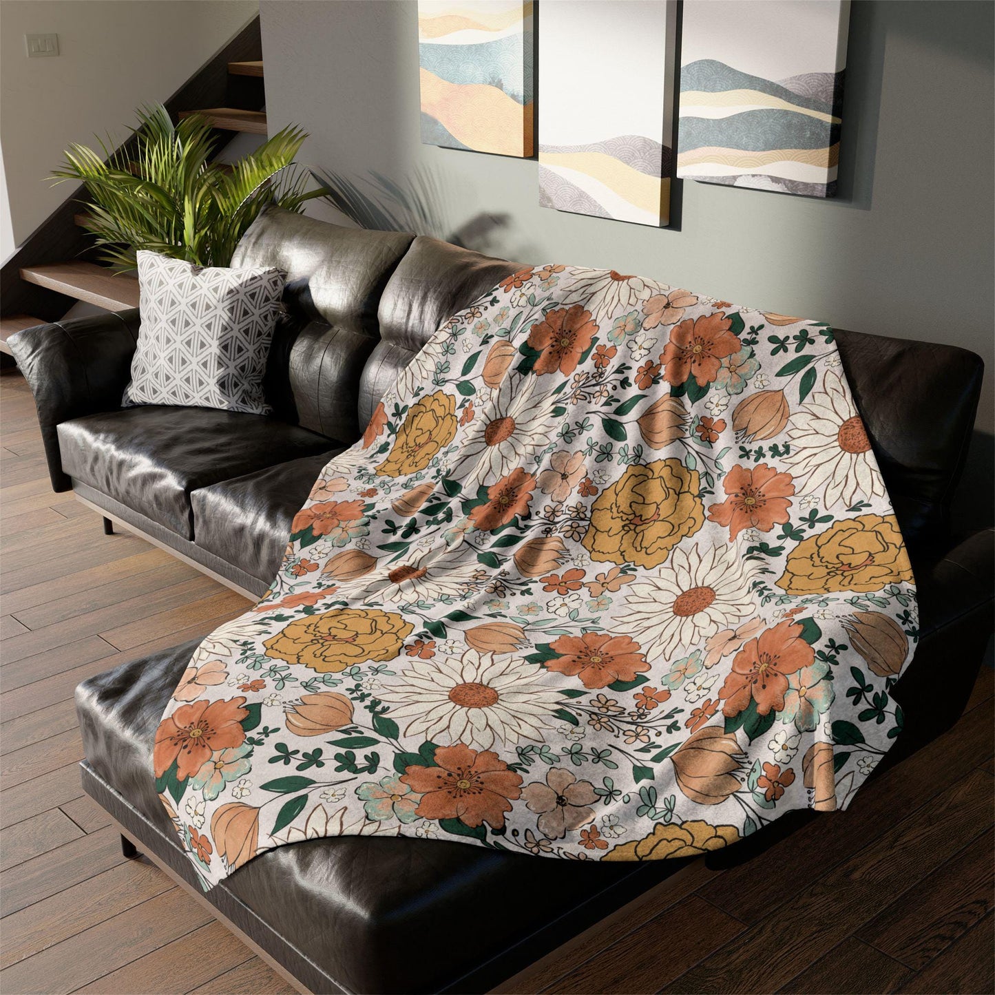 Personalized Blanket floral Girl Boho throw Baby Shower Gift Wildflower Newborn Baby Girl Name Blanket Floral Girl Daisy Blanket
