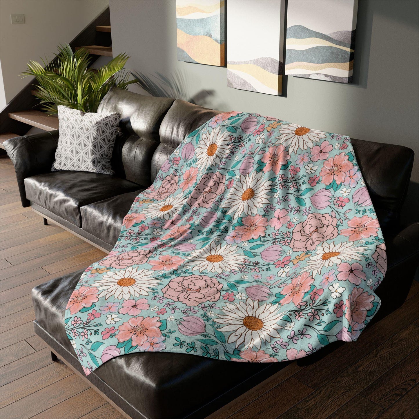 Personalized Blanket floral Girl Boho throw Baby Shower Gift Wildflower Newborn Baby Girl Name Blanket Floral Girl Daisy Blanket