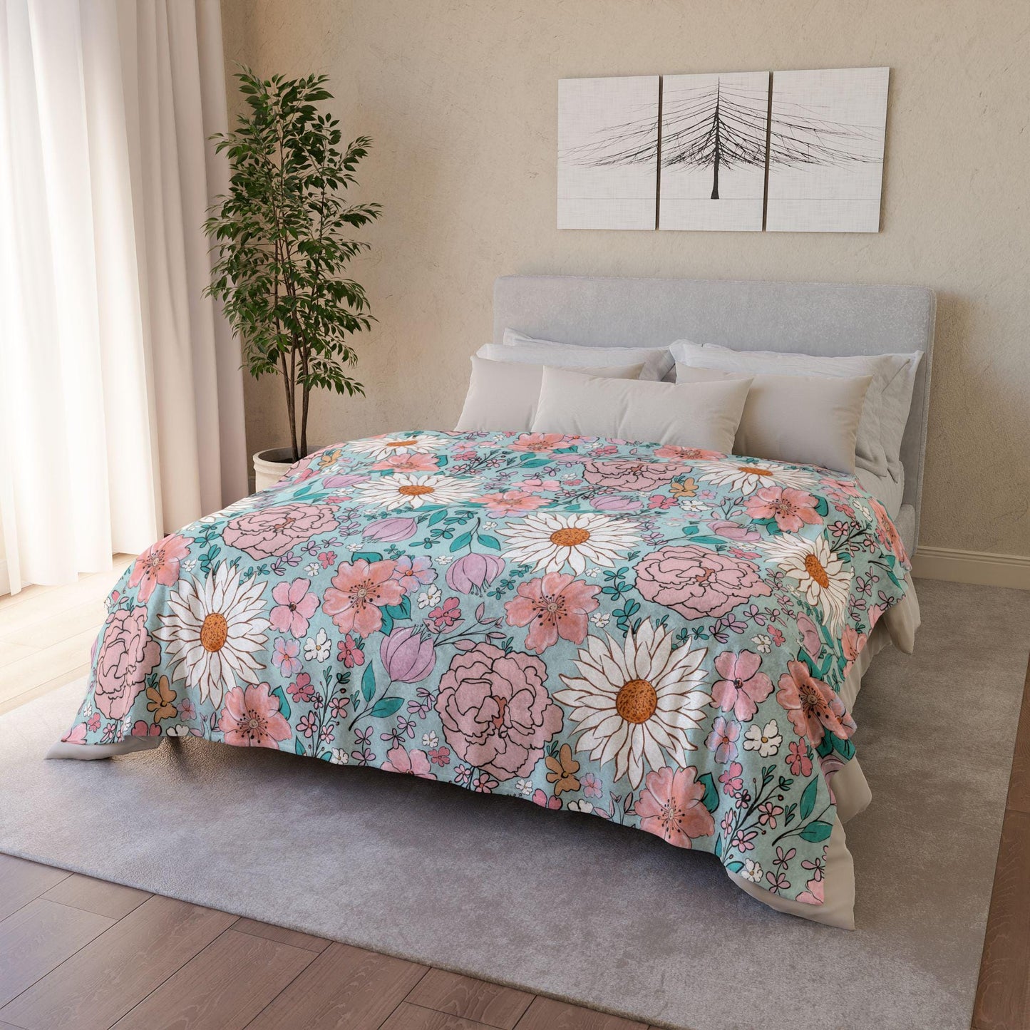 Personalized Blanket floral Girl Boho throw Baby Shower Gift Wildflower Newborn Baby Girl Name Blanket Floral Girl Daisy Blanket