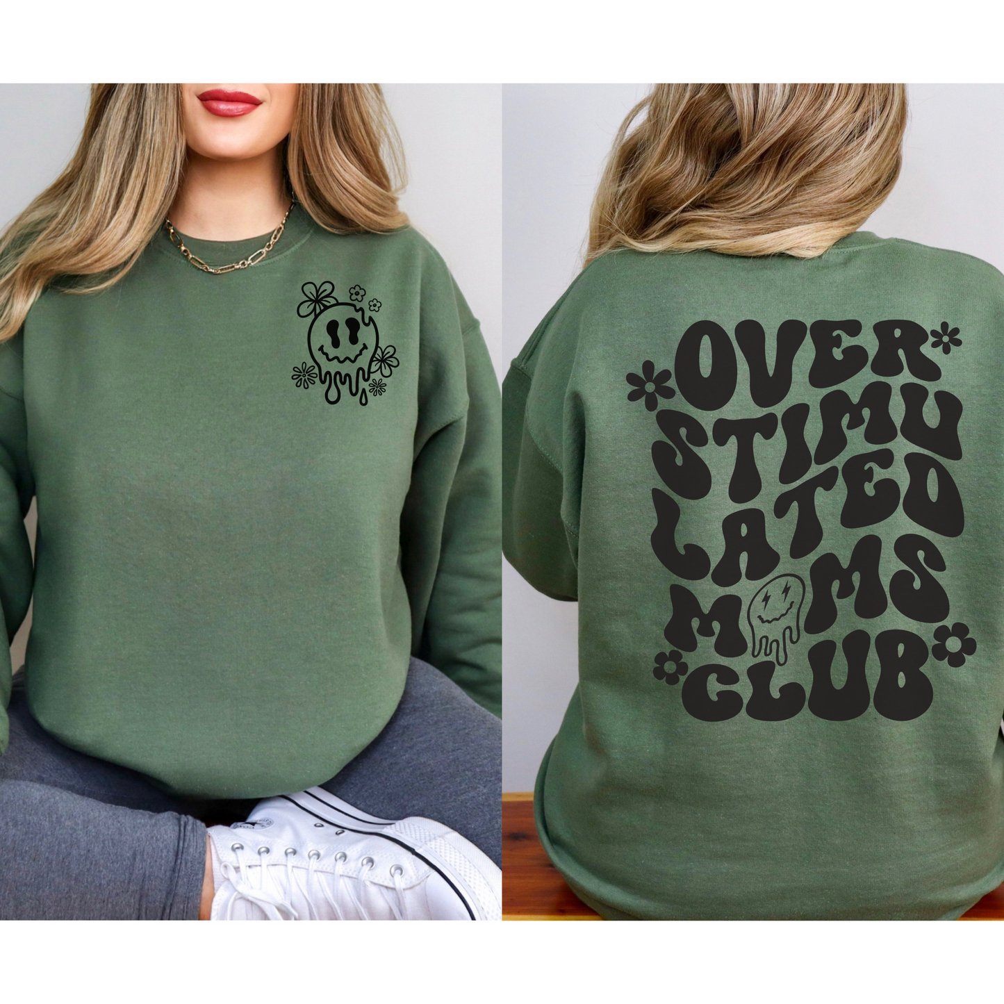 Over Stimulated Moms club Crewneck Sweatshirt