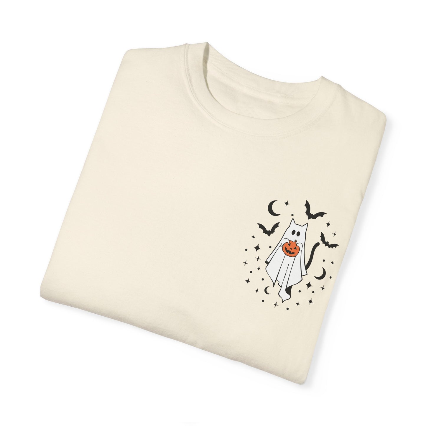 Ghost Kitty Comfort Colors T-shirt for Halloween Fall