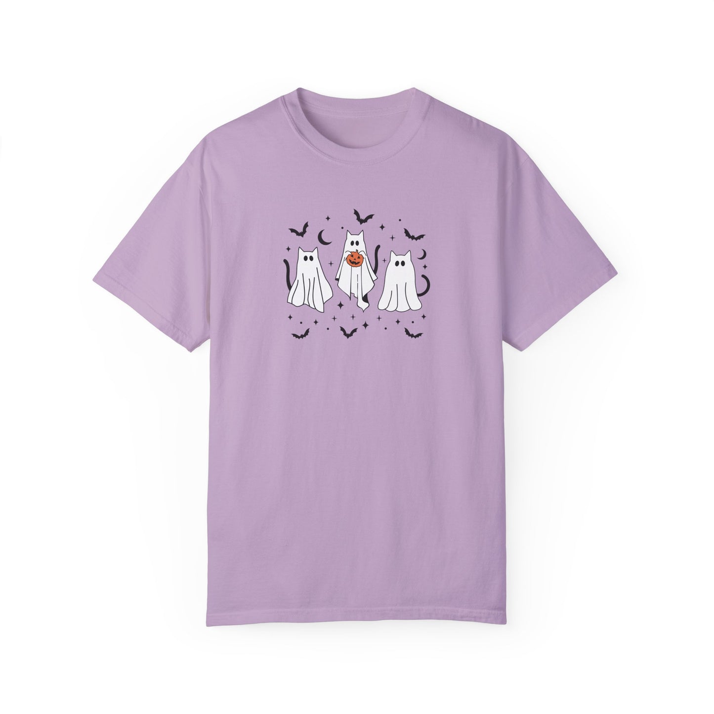 Ghost Kitty Comfort Colors T-shirt for Halloween Fall
