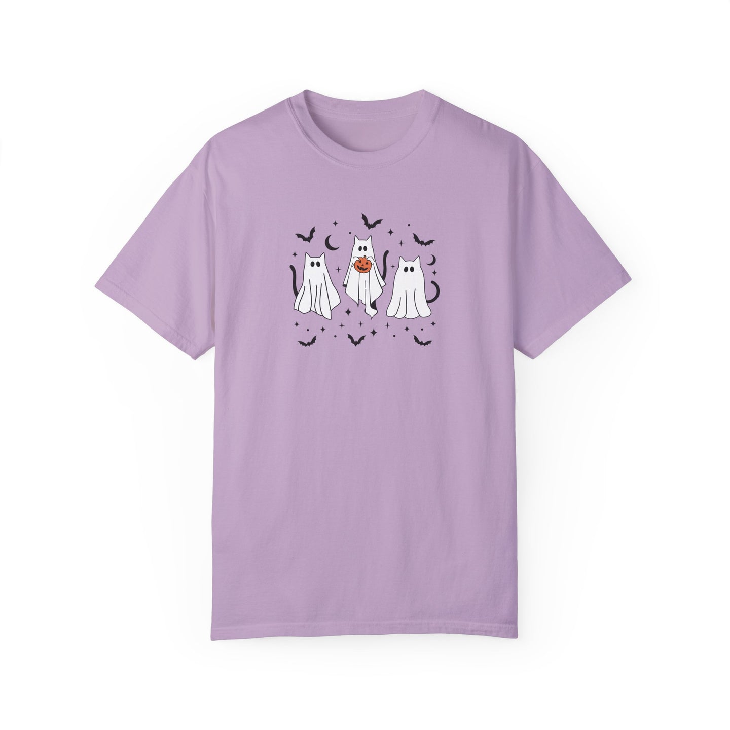 Ghost Kitty Comfort Colors T-shirt for Halloween Fall