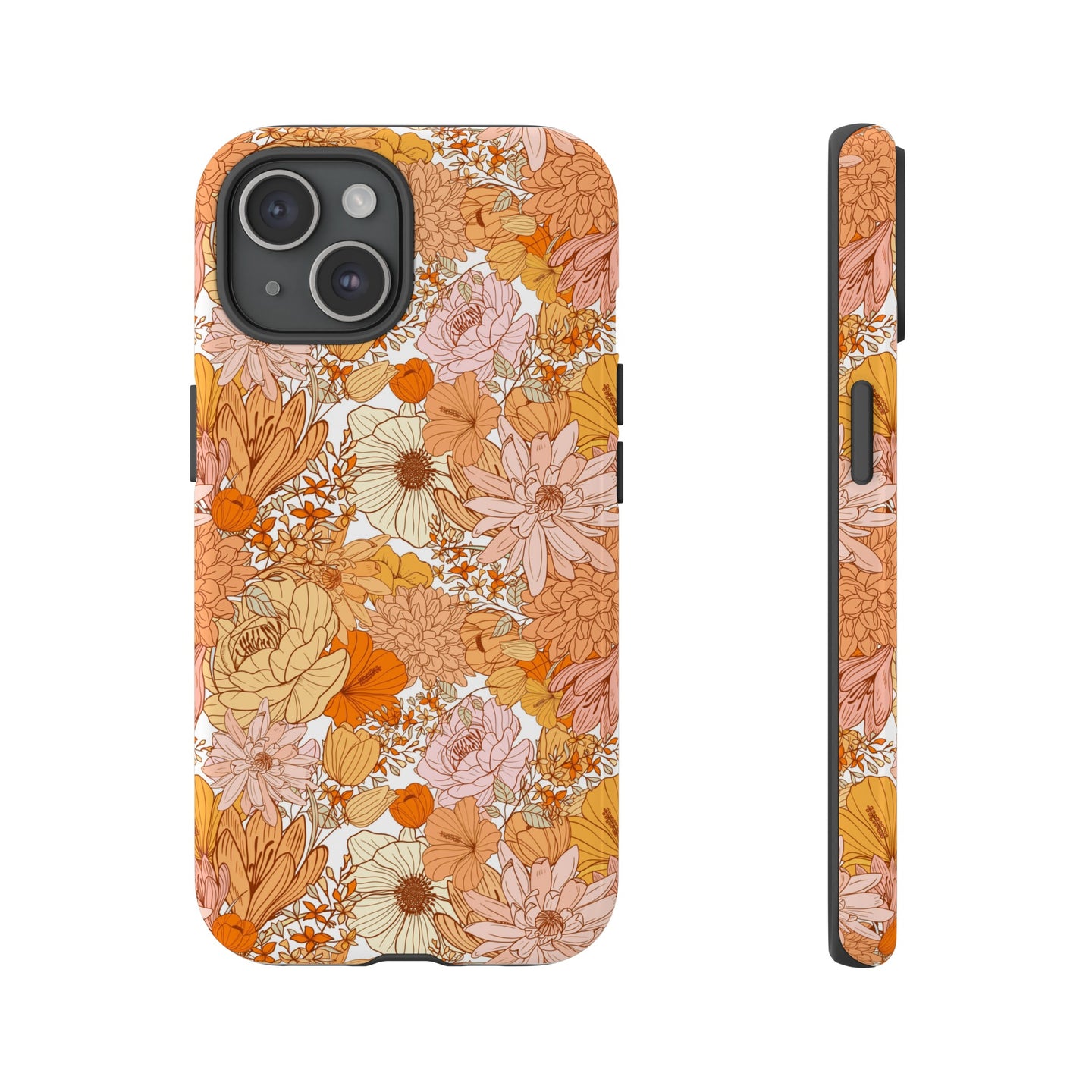 Personalized Floral Tough Phone Case for iPhone, Samsung and Google Phones