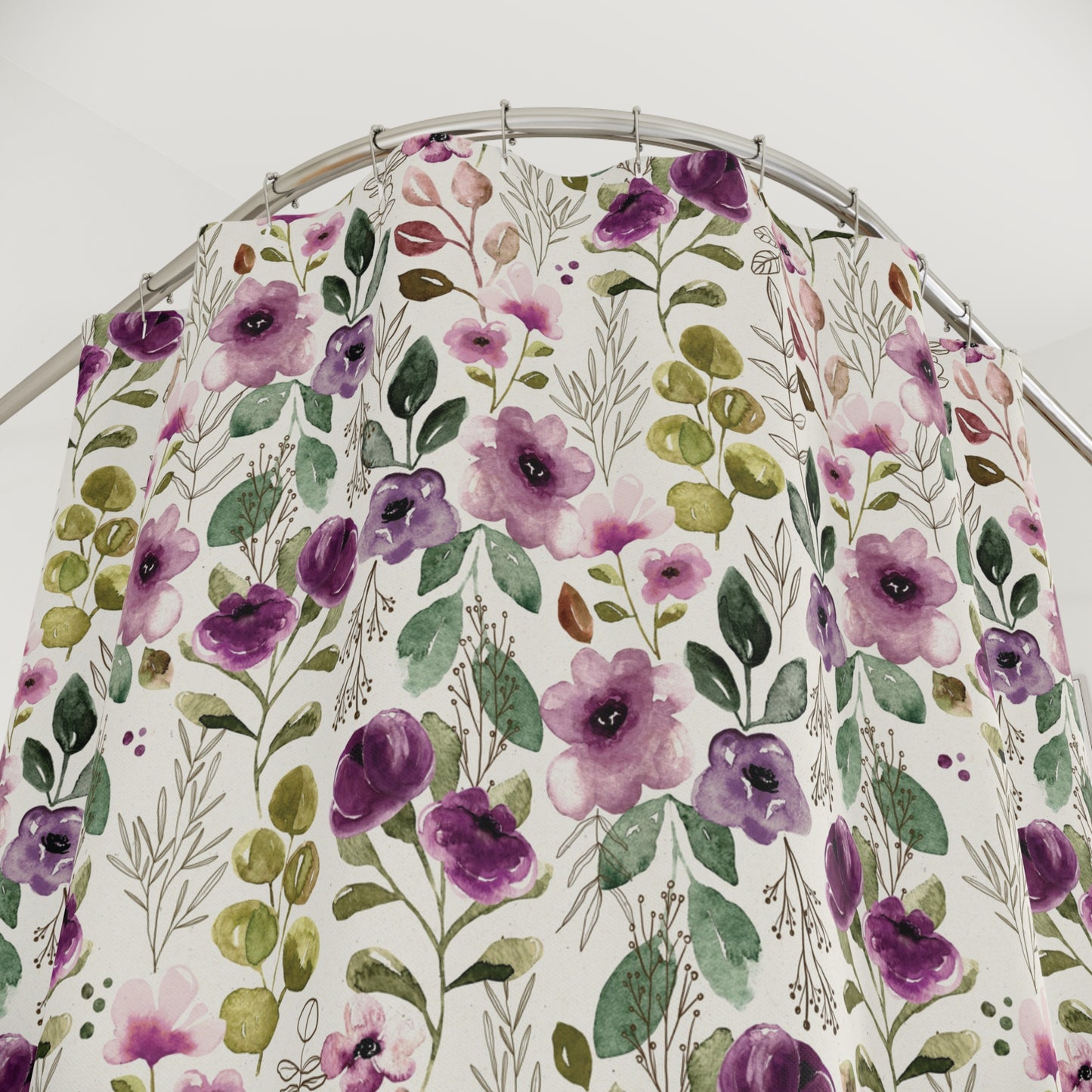 Personalized Floral Vintage Shower Curtain