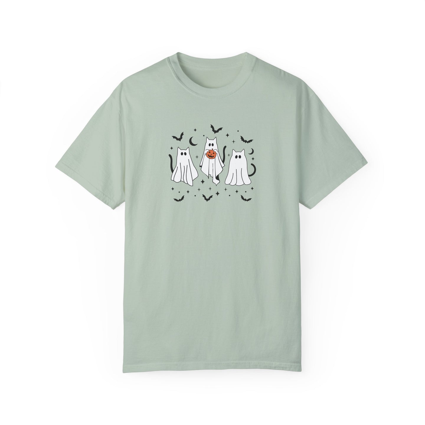 Ghost Kitty Comfort Colors T-shirt for Halloween Fall