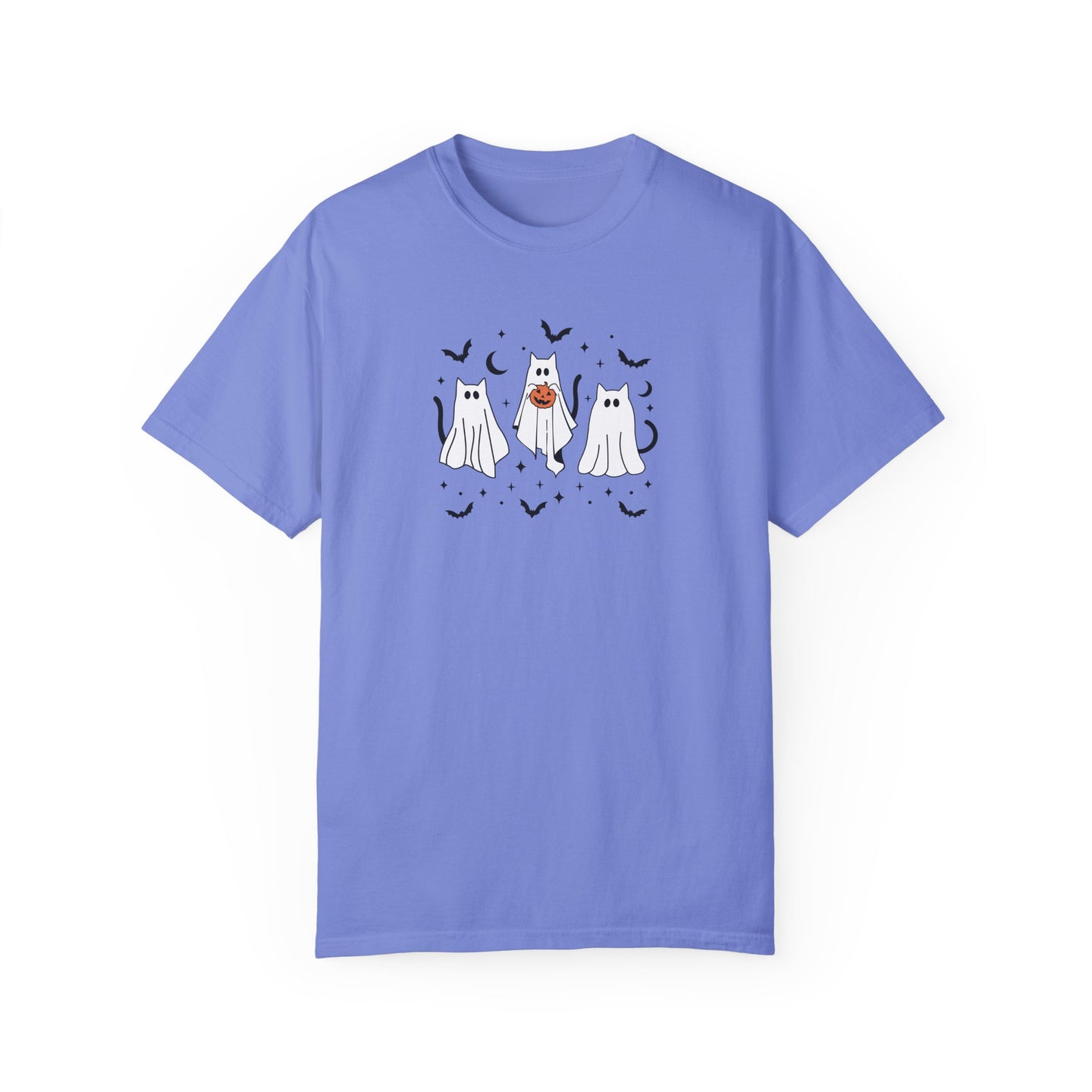 Ghost Kitty Comfort Colors T-shirt for Halloween Fall