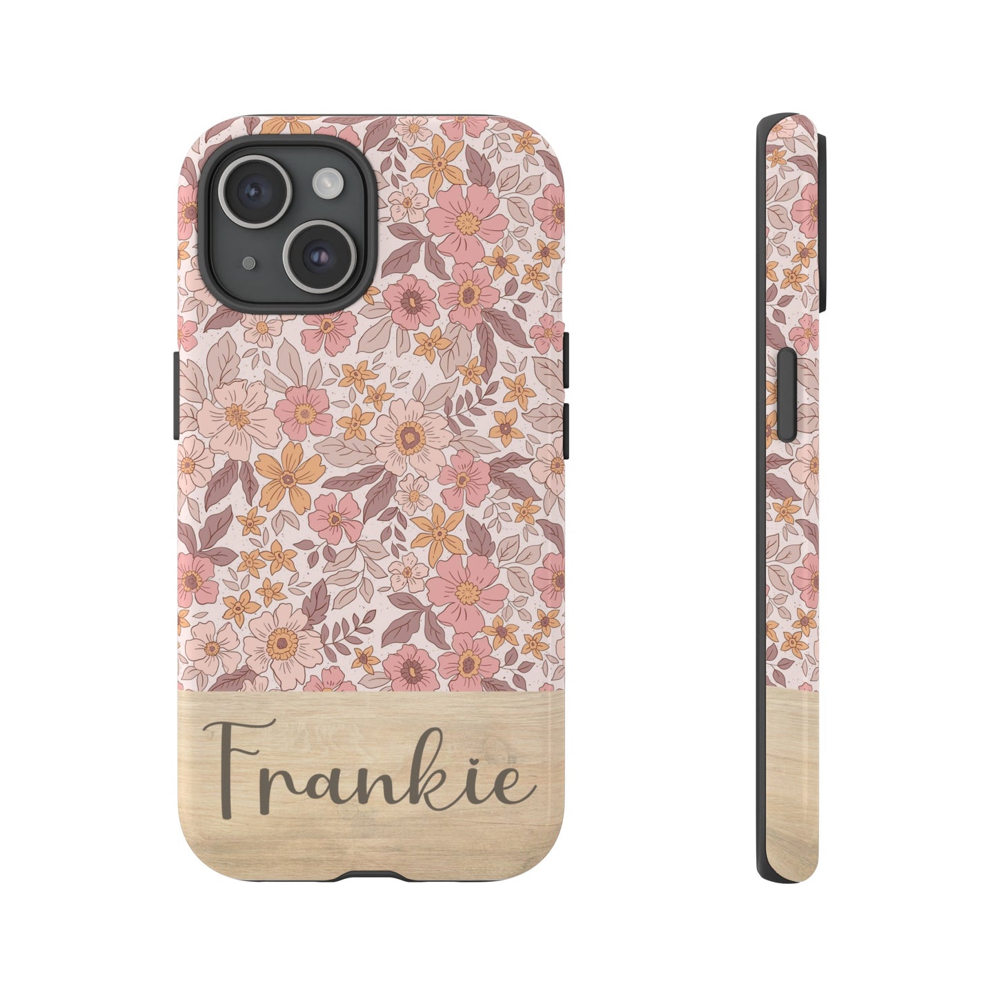 Personalized Floral Tough Phone Case for iPhone, Samsung and Google Phones