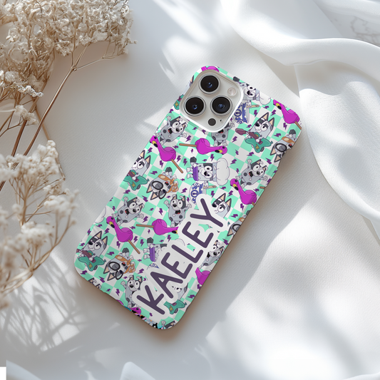 Personalized Bluey Muffin Tough Phone Case for iPhone, Samsung and Google Phones