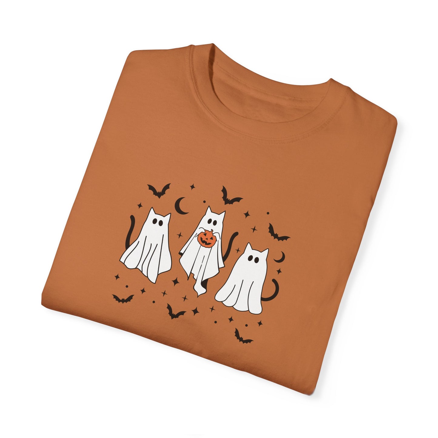 Ghost Kitty Comfort Colors T-shirt for Halloween Fall