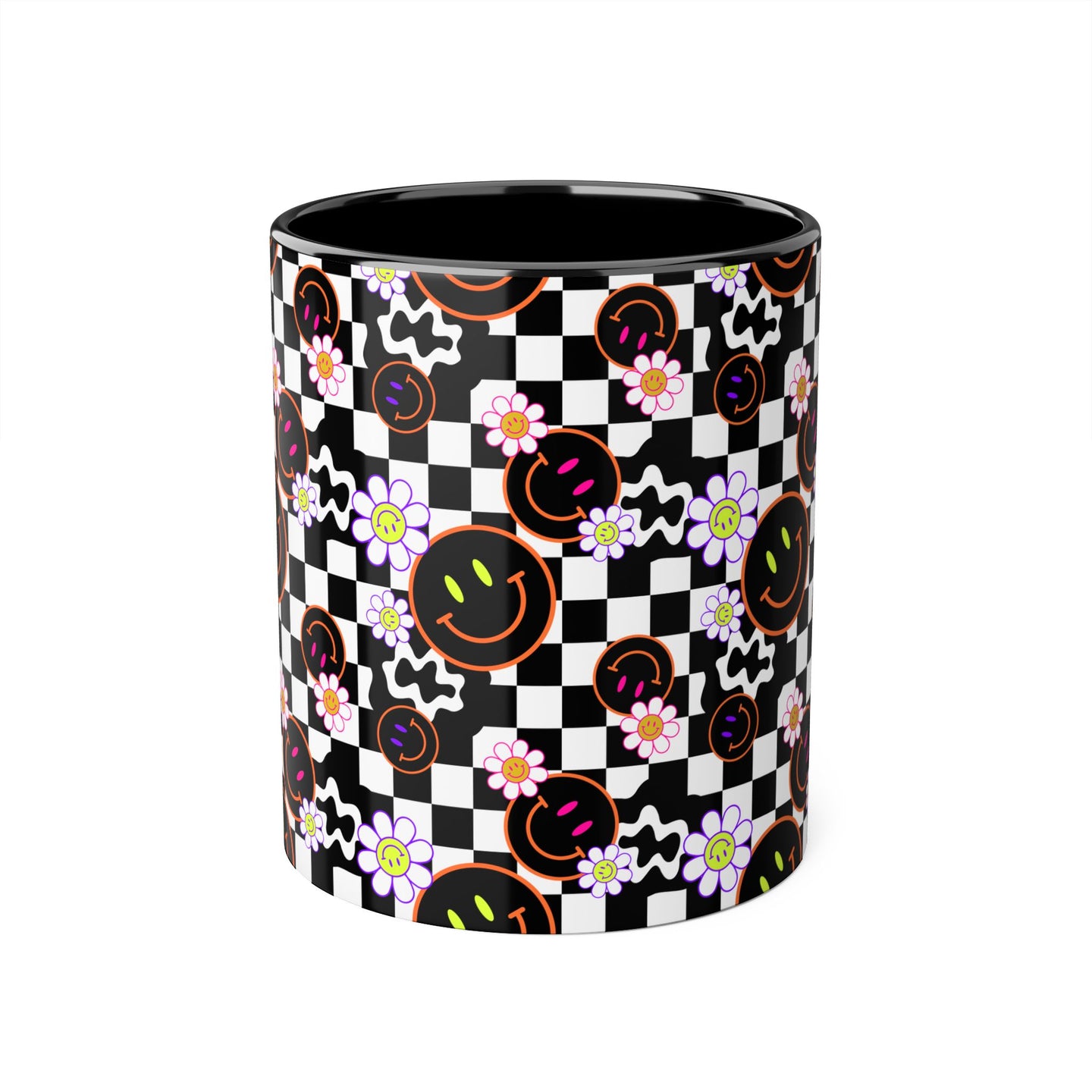 Smiley Checkered Mug 11oz