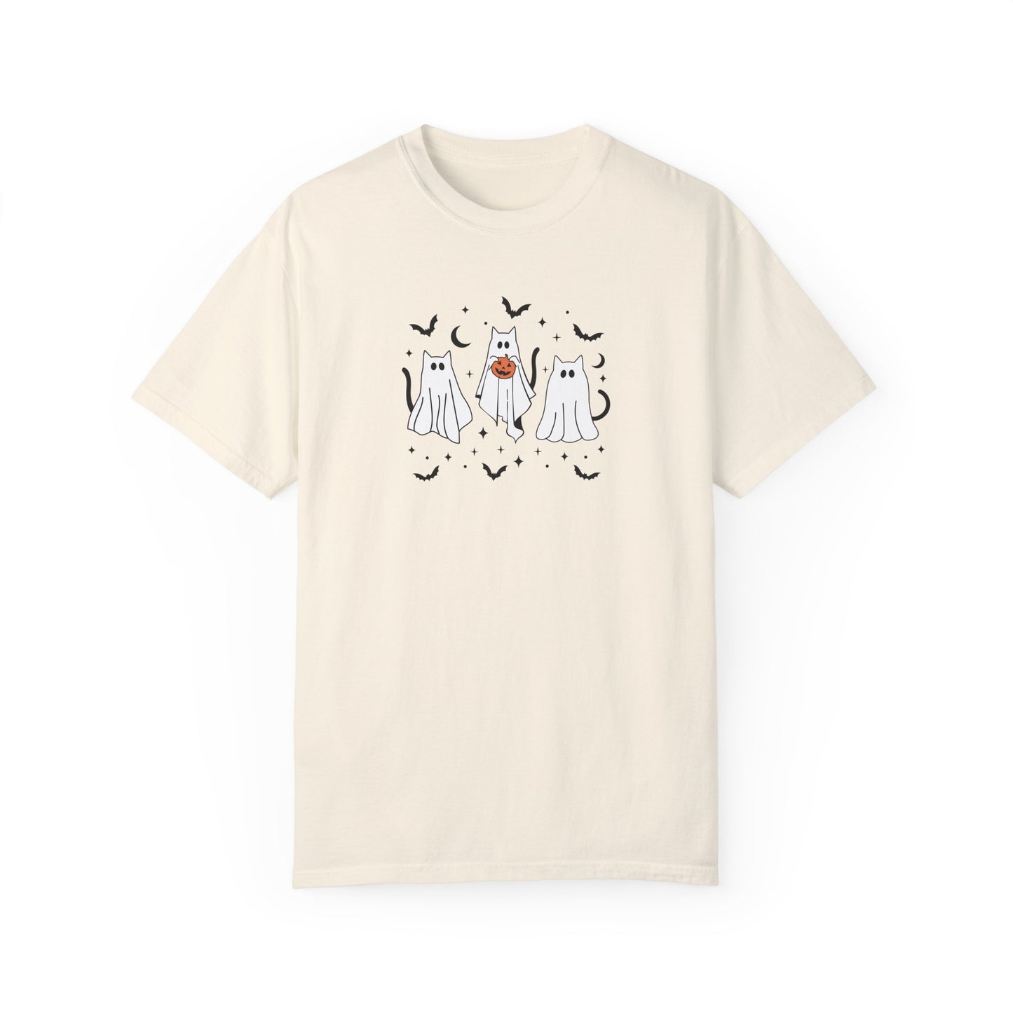 Ghost Kitty Comfort Colors T-shirt for Halloween Fall