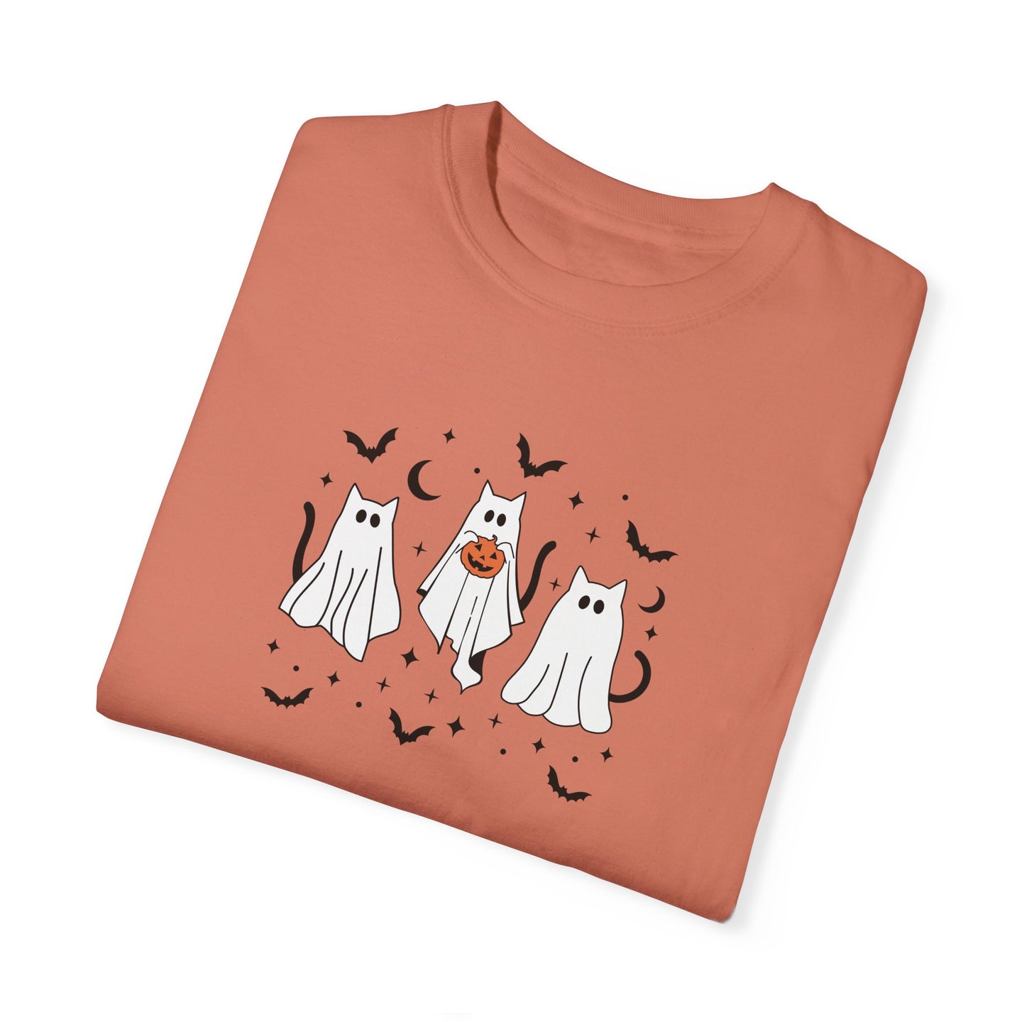 Ghost Kitty Comfort Colors T-shirt for Halloween Fall