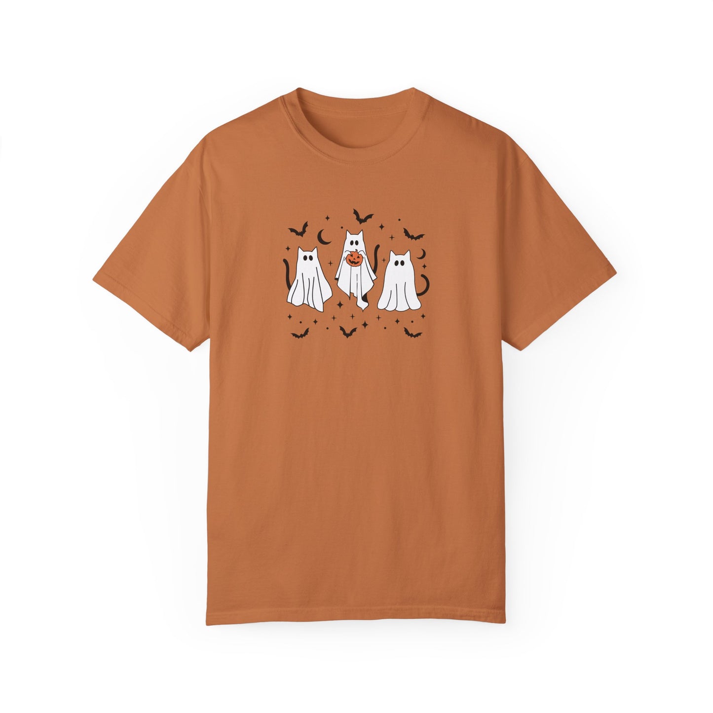 Ghost Kitty Comfort Colors T-shirt for Halloween Fall
