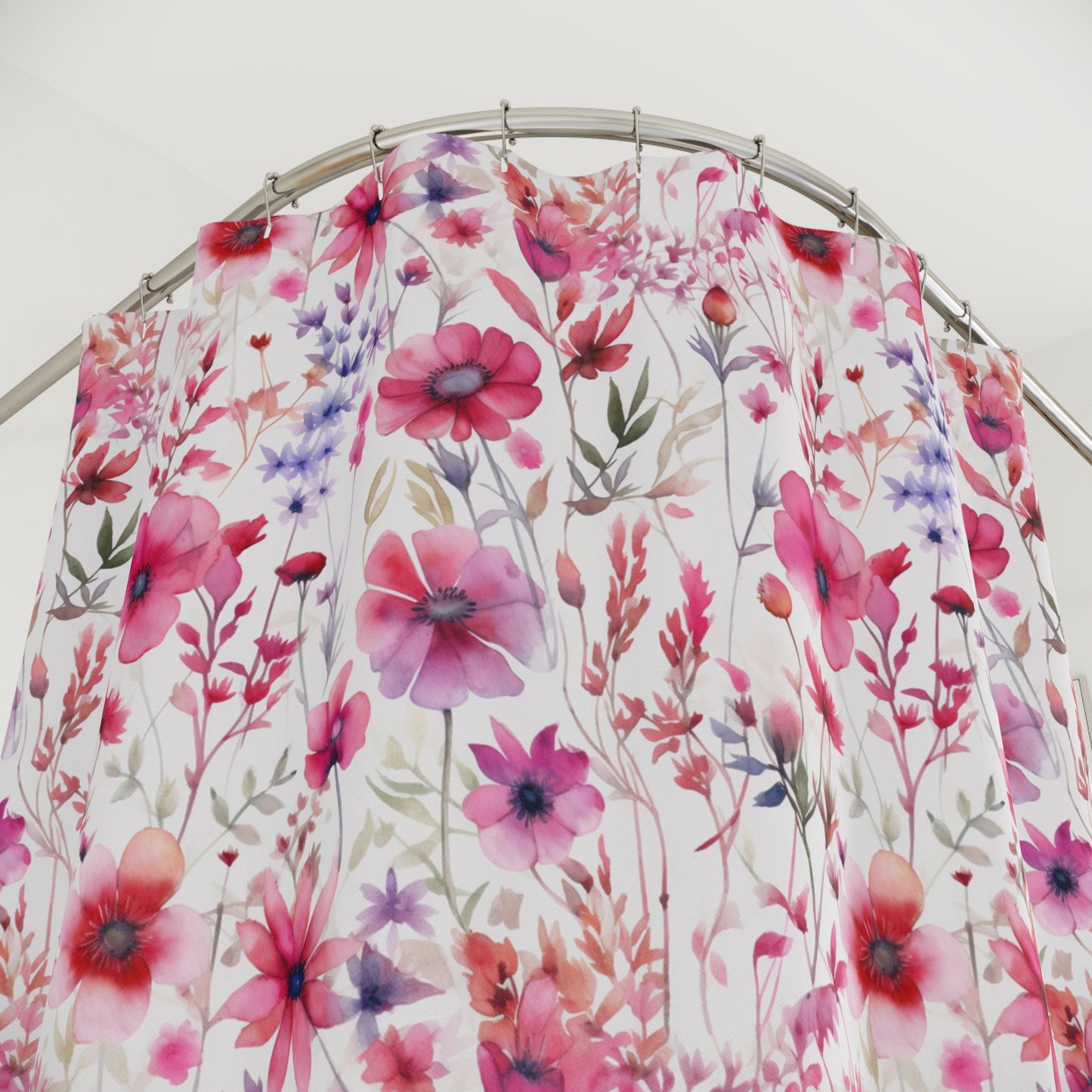 Personalized Boho Floral Shower Curtain