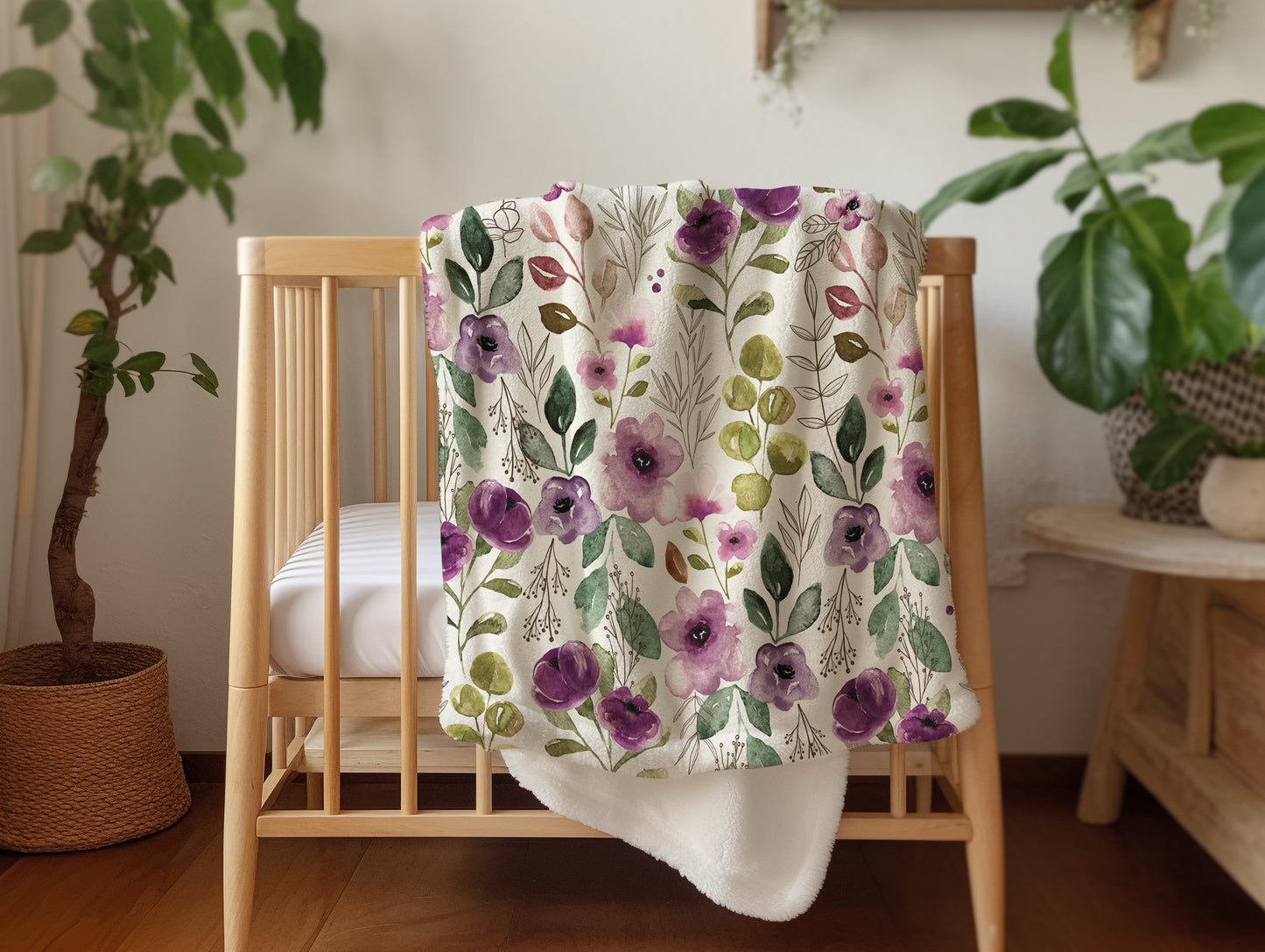 Personalized Floral Blanket