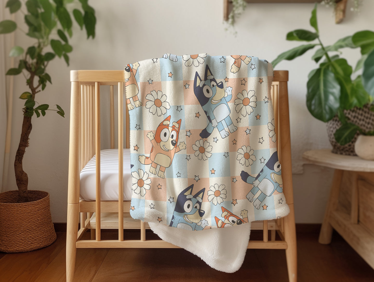 Personalized Boho Bluey Blanket